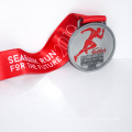 Silver 3D Personalized Sports Medals Custom Medal